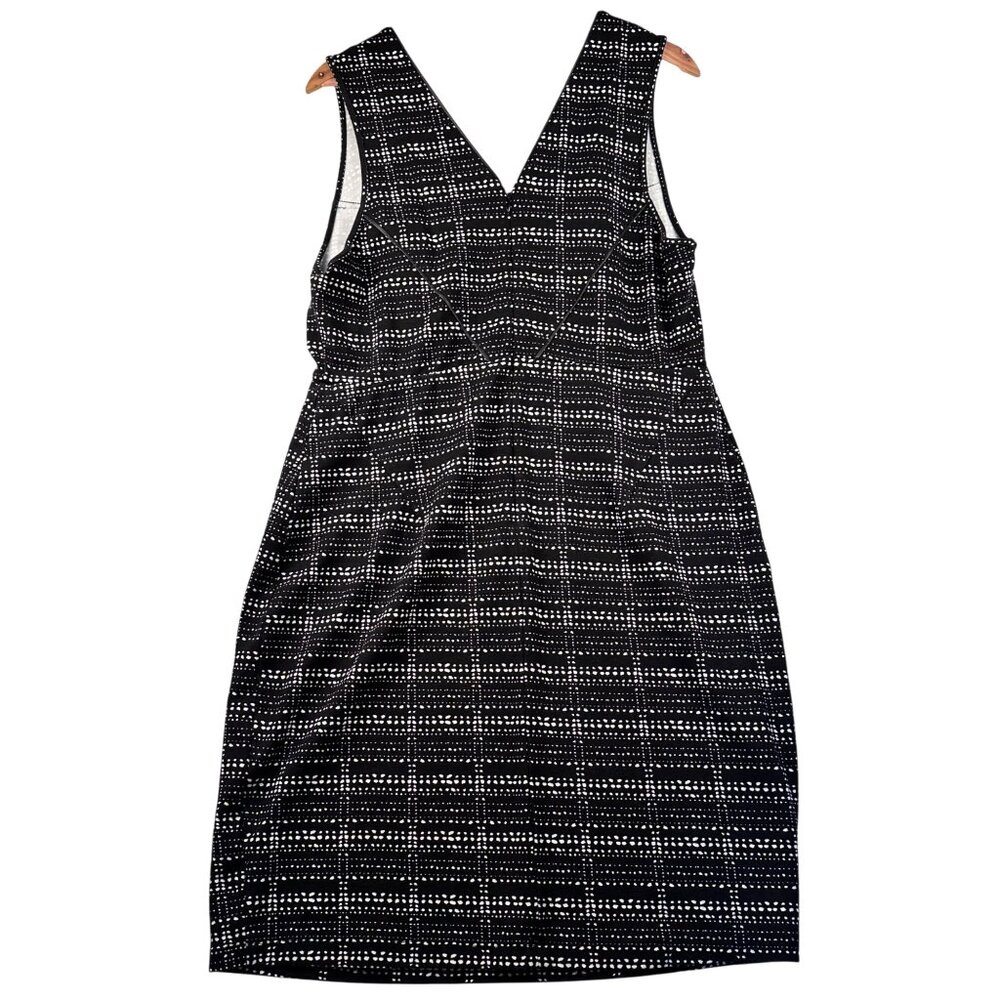 TART Sleeveless Black & White Dot Sheath Dress Sz 1X V‑Neck Polished OfficeWear - Picture 9 of 14